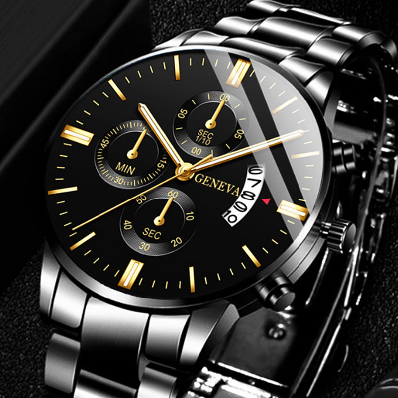 Luxury Watch Market - Luxury Stainless Steel Men Calendar Quartz
