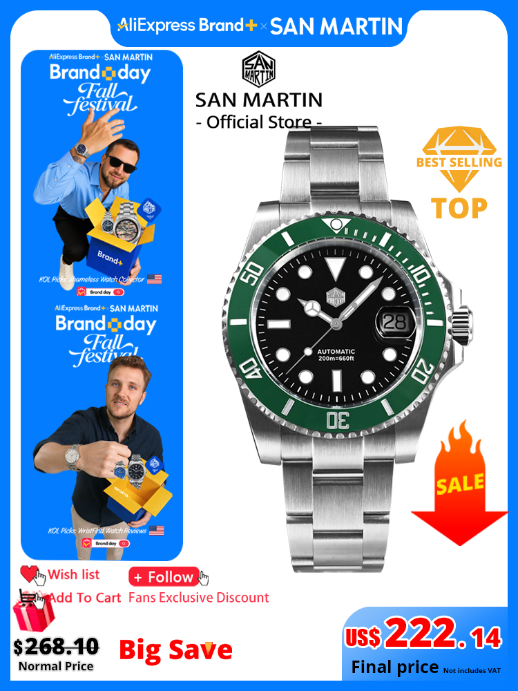 Diver Watch 300M - San Martin New 40mm Water Ghost