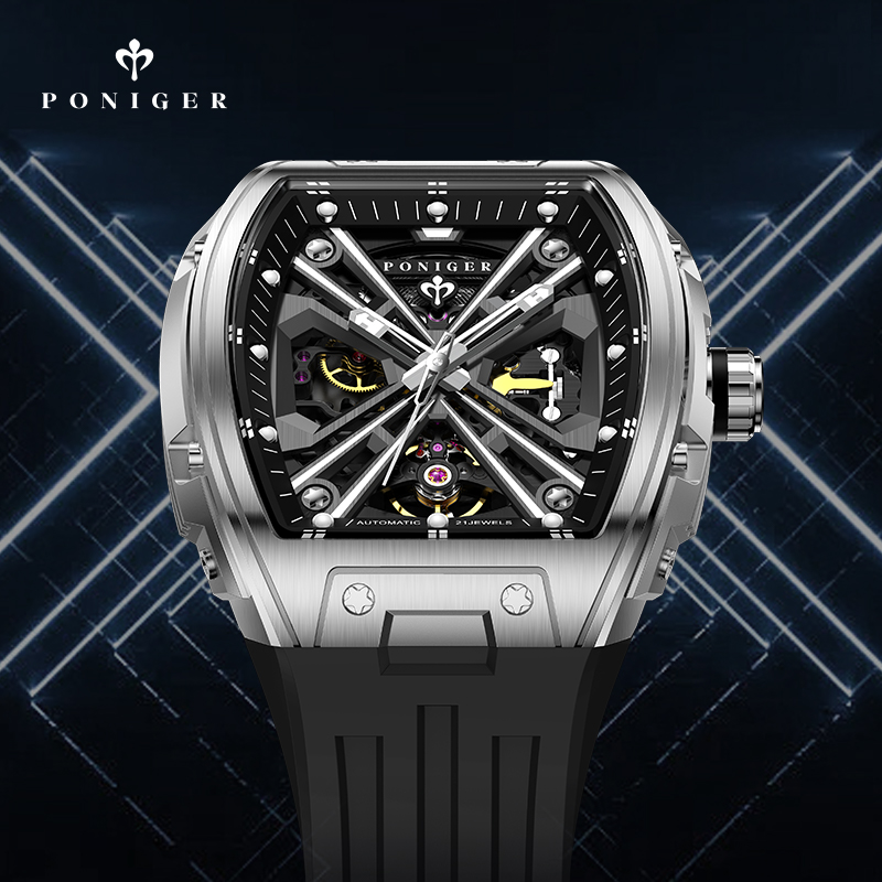 PONIGER Luxury Automatic Mecha - огляд і ціна Luxury Watch On Rubber Strap