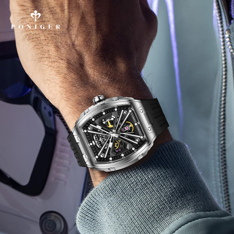 PONIGER Luxury Automatic Mecha - огляд і ціна Luxury Watch On Rubber Strap