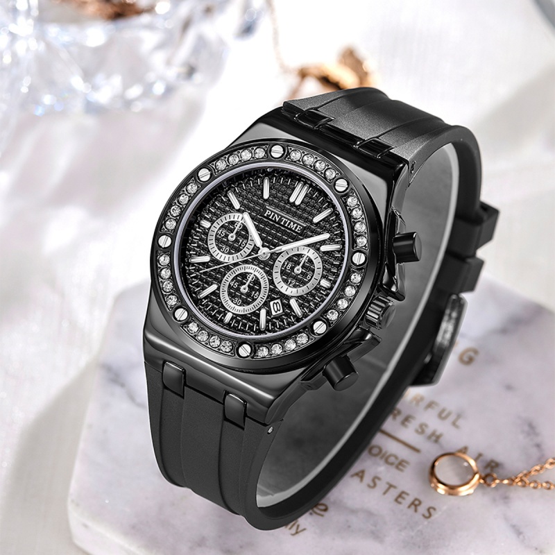 New Women Watch Diamond Bezel  - огляд і ціна Luxury Watch Black