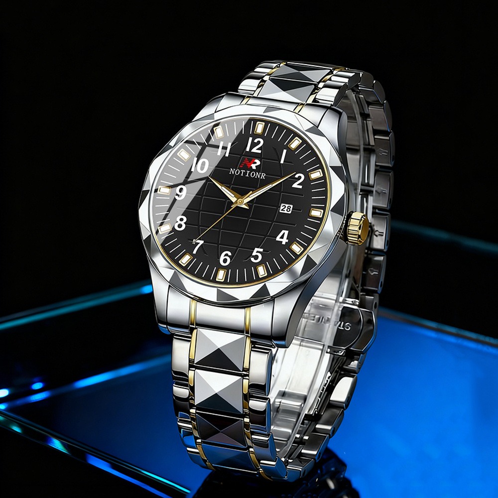 Men Stainless Steel Quartz Wat - огляд і ціна Luxury Watch Black