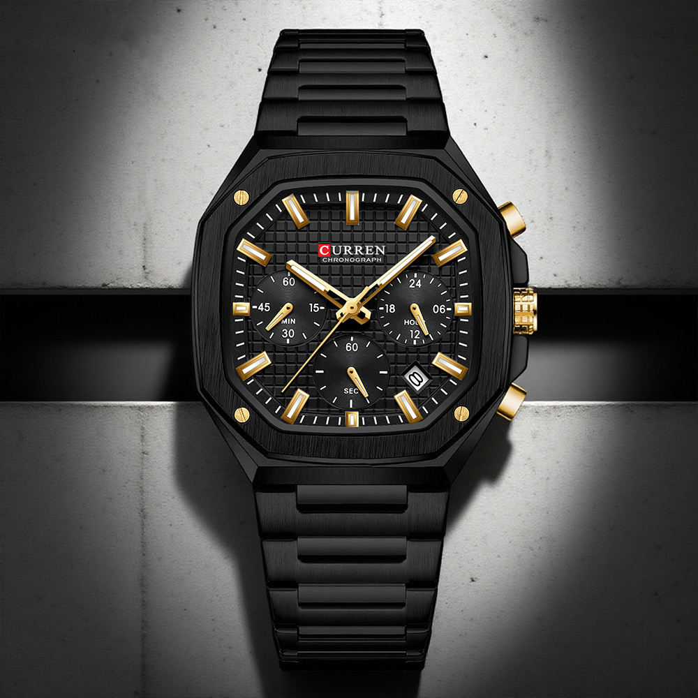 CURREN Luxury Square Chrono Wa - огляд і ціна Luxury Watch Black