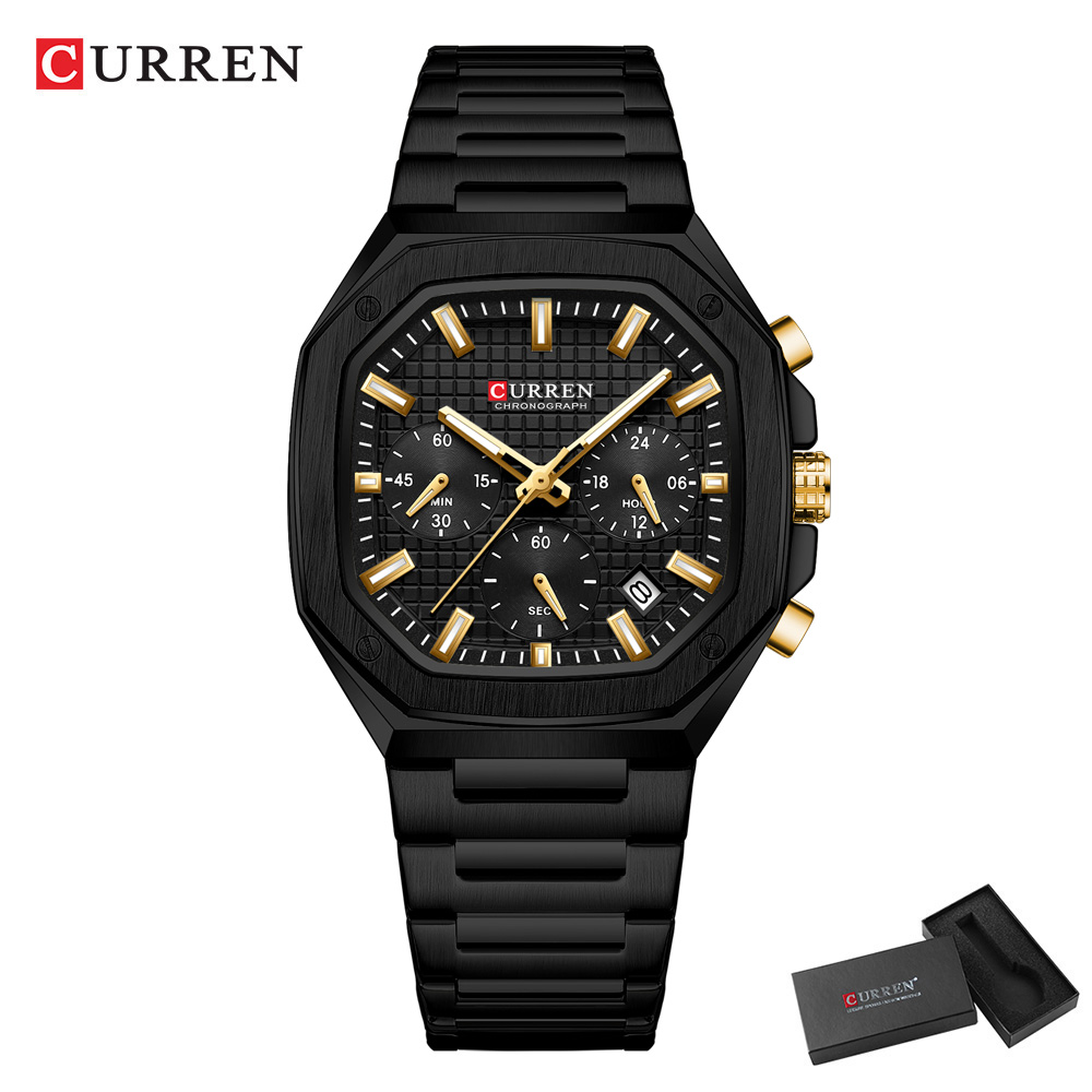 CURREN Luxury Square Chrono Wa - огляд і ціна Luxury Watch Black