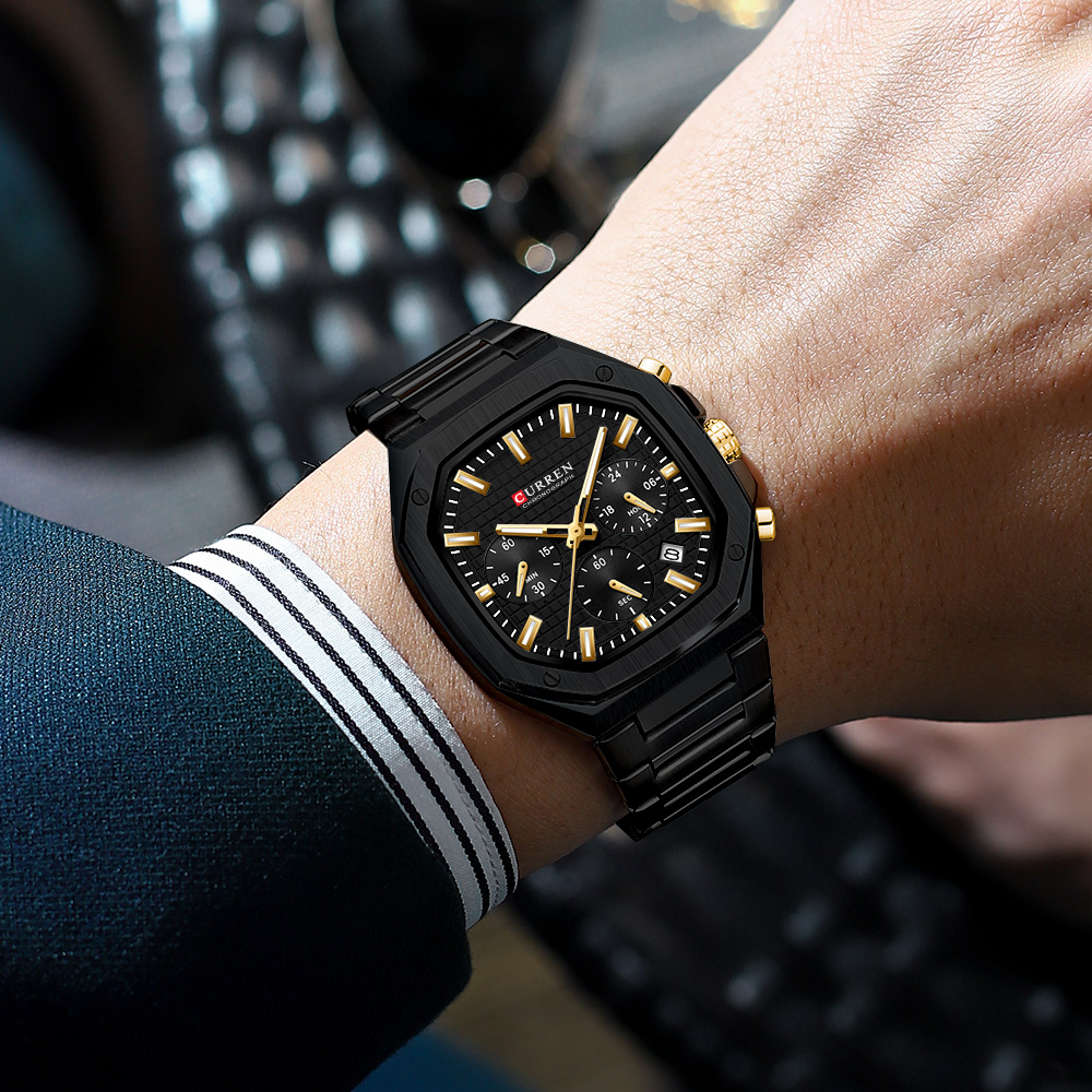 CURREN Luxury Square Chrono Wa - огляд і ціна Luxury Watch Black