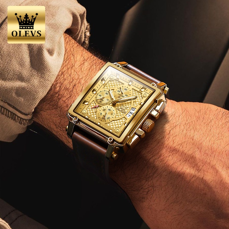 OLEVS Brand Mens Watches Water - огляд і ціна Luxury Watch Leather
